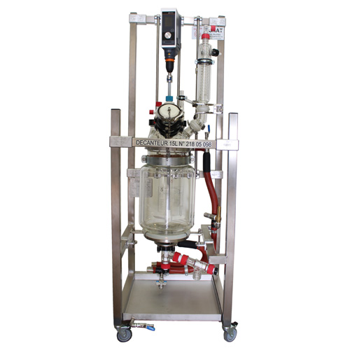 Réacteur décanteur RAD15-T 15 L – double enveloppe, couvercle en verre, moteur d’agitation - Image 1