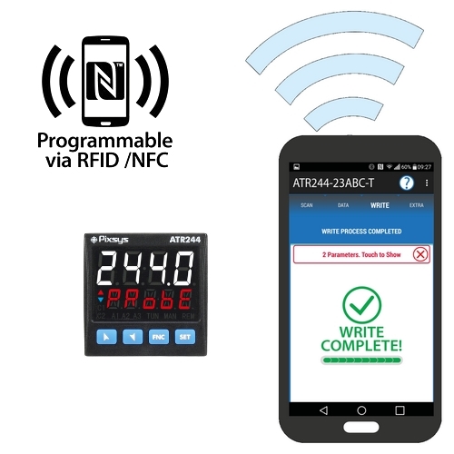 Régulateur de température universel ATR244 PIXSYS – 48×48 mm – alimentation 24-240 VAC/DC – entrée universelle 3