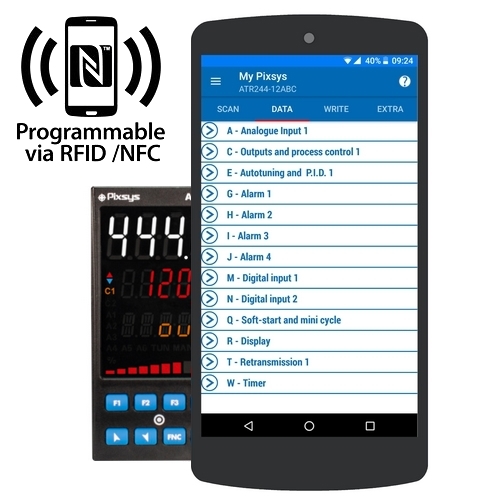 Régulateur de température universel PIXSYS ATR444 – 48x96mm – alimentation 24-240VAC/DC 2