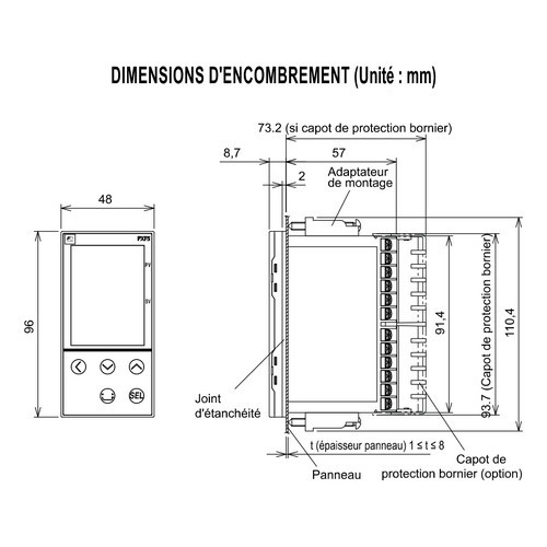 Regulateur de temperature numerique Fuji Electric – format 48x96mm, entree universelle u/i/r/tc 2