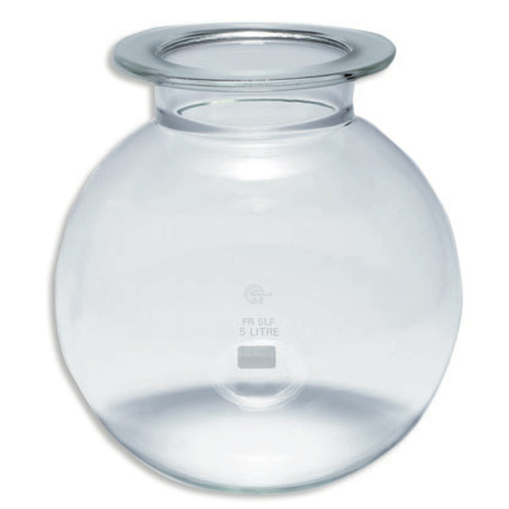 Corps de réacteur Quickfit® en verre borosilicaté Pyrex® – Colerette large rodage plan – Forme sphérique 1
