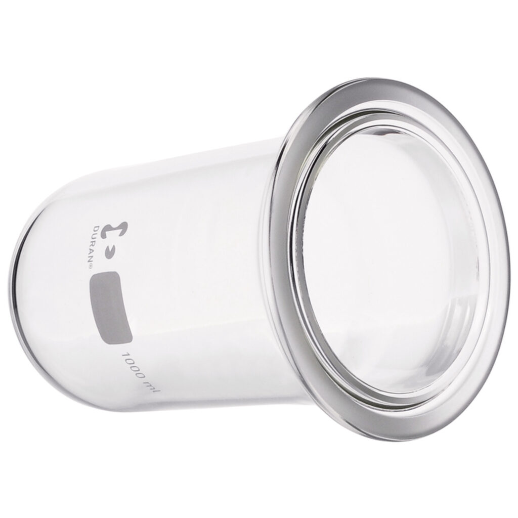 Réacteurs cylindriques Duran en verre borosilicaté 3.3 avec rodage plan et bride à rainure 2