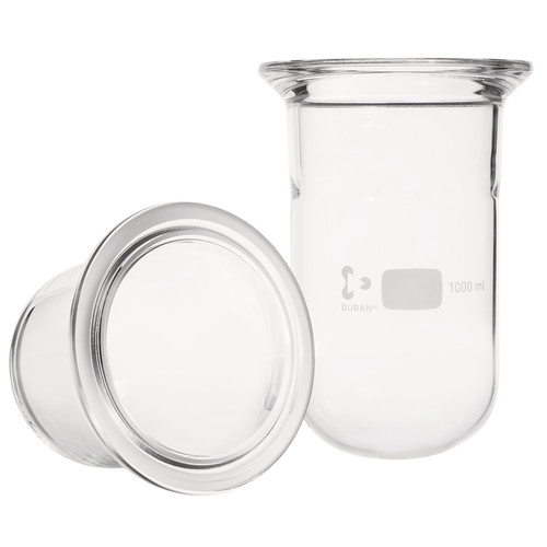 Réacteurs cylindriques Duran en verre borosilicaté 3.3 avec rodage plan et bride à rainure 1
