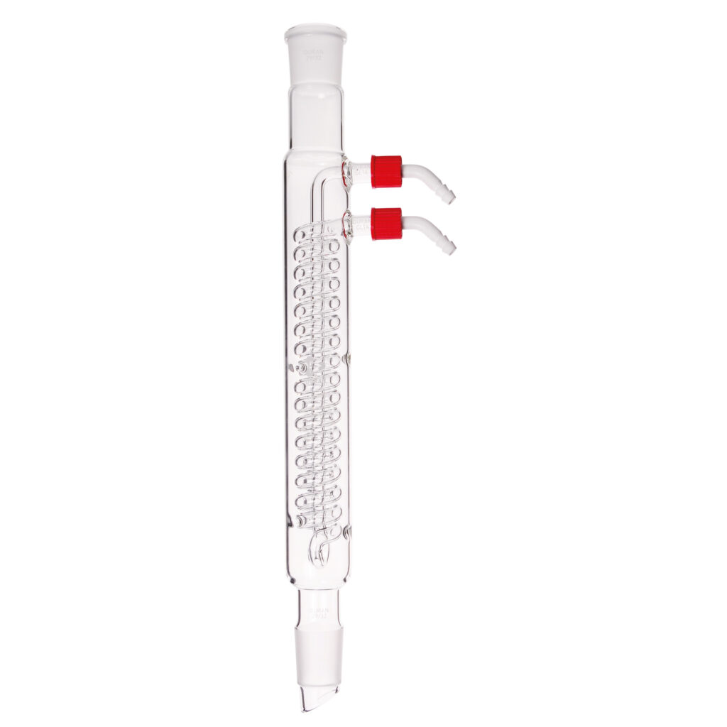Réfrigérants à spires de Dimroth en verre borosilicaté Duran® – avec rodages et tétines filetées 1