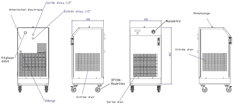 Refroidisseur d&rsquo;eau LABO 0,3 à 11 kW pour laboratoire – pompes centrifuge et basse pression 3